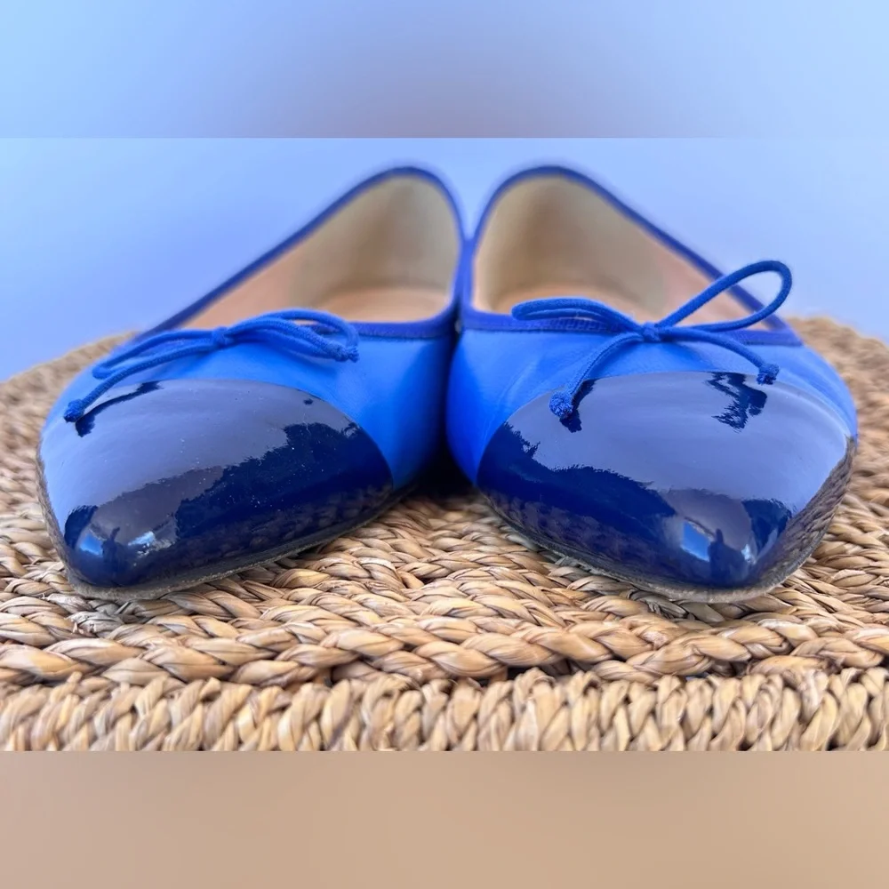 J. Crew Women’s Leather Gemma Cap Toe‎ Flats Slip On Point Toe Royal Size 10